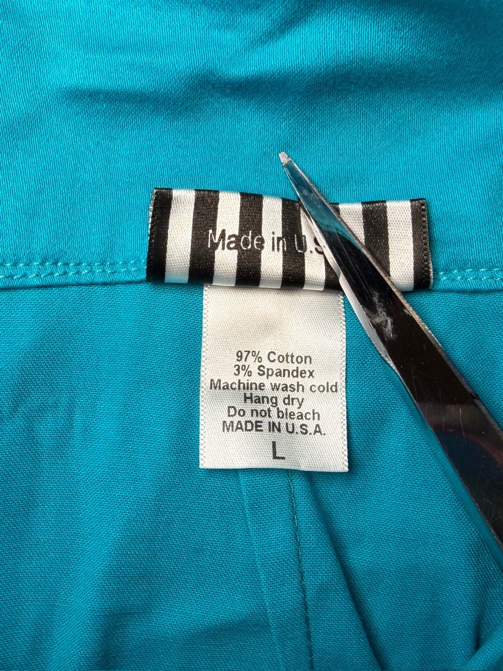Pinup Couture Turquoise Blue Satin Pencil Skirt Size L NWOT - Picture 4 of 4